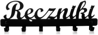 Wieszak loftowy czarny RĘCZNIKI 6 ramion