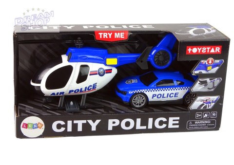 Zestaw Pojazdów Helikopter Auto Policja Dźwięk