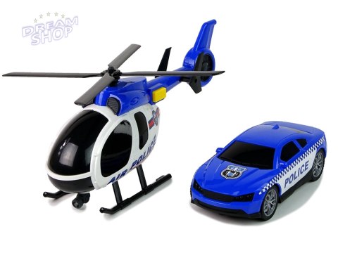 Zestaw Policja Laweta Autko Helikopter Dźwięk Światła Zestaw Policja Laweta Autko Helikopter Dźwięk Światła
