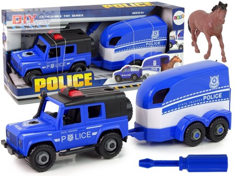 Auto Terenowe Transporter Policja Do Rozkręcania DIY Koń Auto Terenowe Transporter Policja Do Rozkręcania DIY Koń