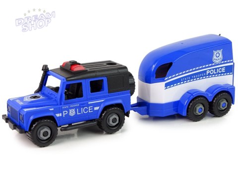 Auto Terenowe Transporter Policja Do Rozkręcania DIY Koń Auto Terenowe Transporter Policja Do Rozkręcania DIY Koń