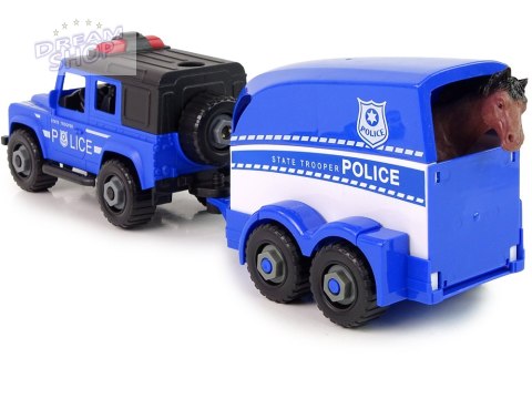 Auto Terenowe Transporter Policja Do Rozkręcania DIY Koń Auto Terenowe Transporter Policja Do Rozkręcania DIY Koń