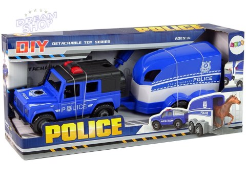 Auto Terenowe Transporter Policja Do Rozkręcania DIY Koń Auto Terenowe Transporter Policja Do Rozkręcania DIY Koń