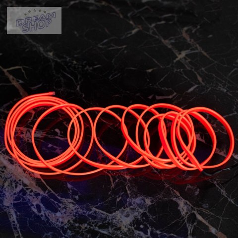 Oświetlenie ambientowe LED do samochodu / auta USB / 12V taśma 3m czerwona