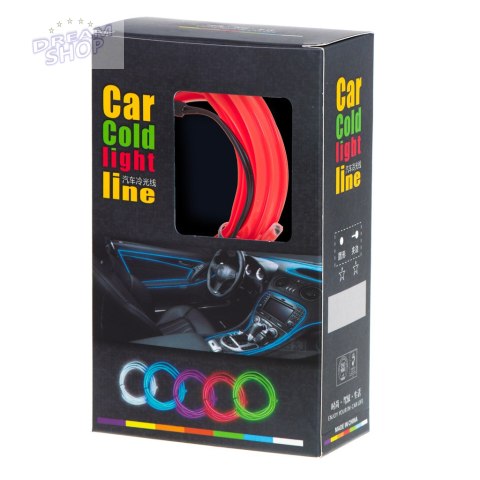 Oświetlenie ambientowe LED do samochodu / auta USB / 12V taśma 3m czerwona