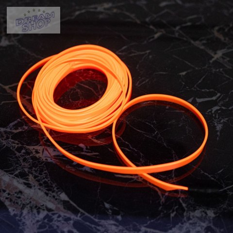 Oświetlenie ambientowe LED do samochodu / auta USB / 12V taśma 5m pomarańczowa