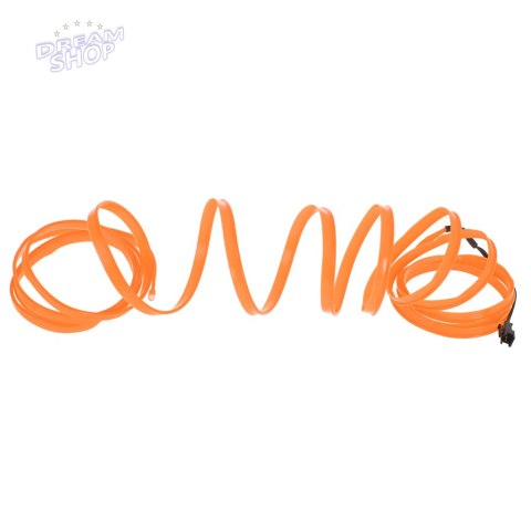 Oświetlenie ambientowe LED do samochodu / auta USB / 12V taśma 5m pomarańczowa