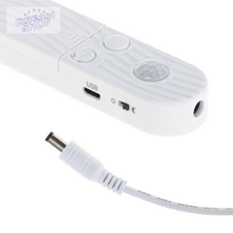 Taśma LED na baterie USB czujnik ruchu 1M zimny biały