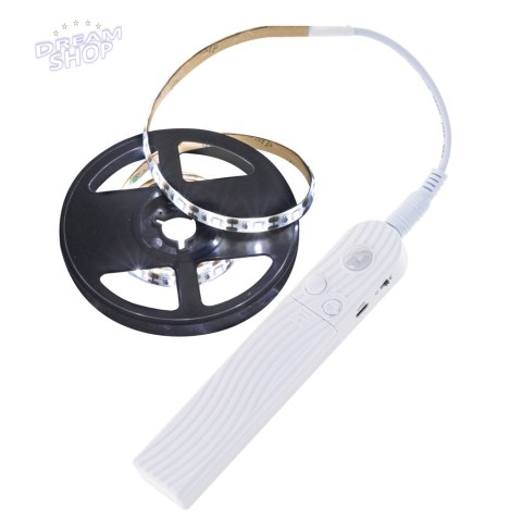 Taśma LED na baterie USB czujnik ruchu 1M zimny biały