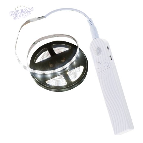 Taśma LED na baterie USB czujnik ruchu 2M zimny biały