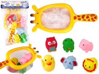 Zestaw do Kąpieli Zwierzątka Gumowe Siatka Żyrafa