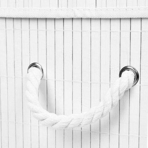 Kosz bambusowy na pranie SOREN 1 komora biały