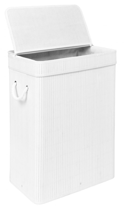 Kosz bambusowy na pranie SOREN 1 komora biały