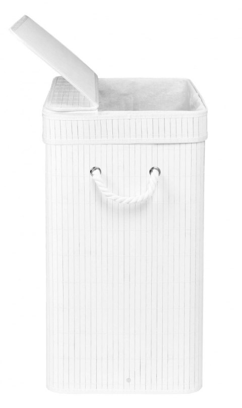 Kosz bambusowy na pranie SOREN 1 komora biały