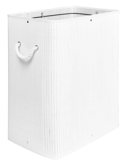 Kosz bambusowy na pranie SOREN 1 komora biały