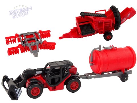 Zestaw Pojazdów Rolniczych Traktor 12 Sztuk Metal