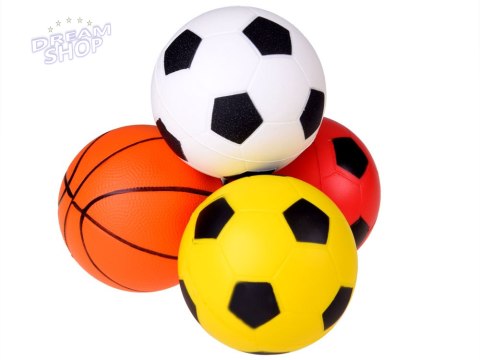 Piłki piankowe zestaw 4szt 10cm do nogi SP0705 Piłki piankowe zestaw 4szt 10cm do nogi SP0705