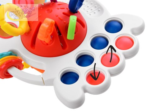 Interaktywna zabawka sensoryczna 4w1 gryzak Pop it ZA4274 Interaktywna zabawka sensoryczna 4w1 gryzak Pop it ZA4274