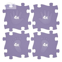 WOOPIE Mata Sensoryczna Ortopedyczna Puzzle Ręce i Nogi 16 el. - Kolor Fioletowy