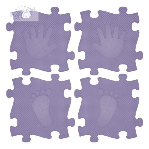 WOOPIE Mata Sensoryczna Ortopedyczna Puzzle Ręce i Nogi 16 el. - Kolor Fioletowy