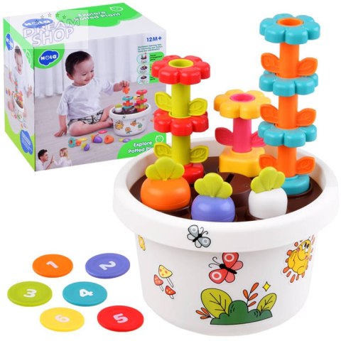 Hola Zestaw z doniczką 12m+ sorter piramida ZA4294 Hola Zestaw z doniczką 12m+ sorter piramida ZA4294