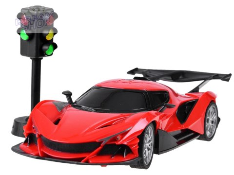 Zdalnie sterowane SPORTOWE auto + kierownica + sygnalizacja RC0589 CZ