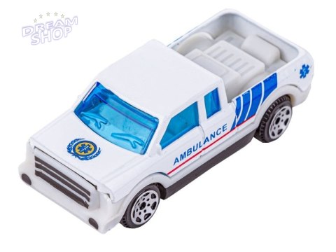 Metalowe Pojazdy Uprzywilejowane, Auta, Resoraki 6 Sztuk Zestaw 1:64 POGOTOWIE, AMBULANS Metalowe Pojazdy Uprzywilejowane, Auta, Resoraki 6 Sztuk Zestaw 1:64 POGOTOWIE, AMBULANS