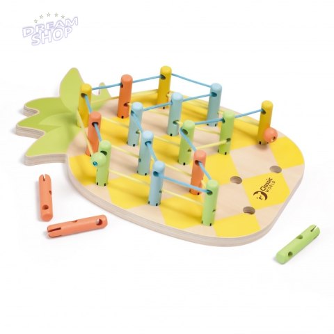 CLASSIC WORLD Drewniana Nawlekanka Ananas Kołeczki 21el. CLASSIC WORLD Drewniana Nawlekanka Ananas Kołeczki 21el.