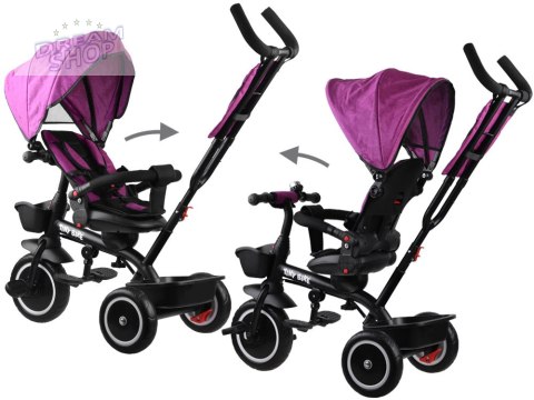 Rowerek trójkołowy Tiny Bike 3w1 różowy z daszkiem SP0650