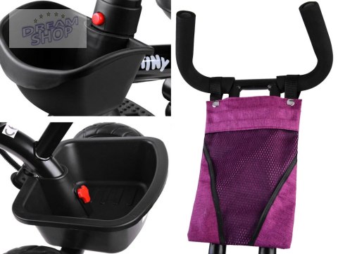 Rowerek trójkołowy Tiny Bike 3w1 różowy z daszkiem SP0650
