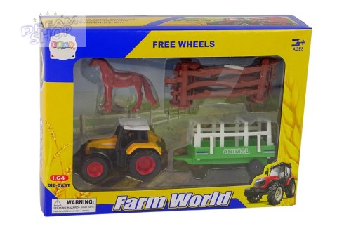 Zestaw Farma Traktor Przyczepa Koń 1:64 Zestaw Farma Traktor Przyczepa Koń 1:64