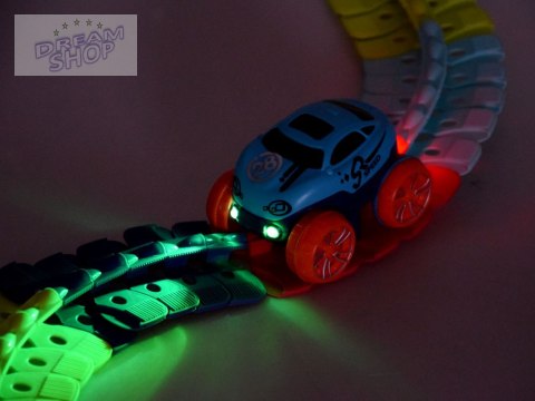 Kolorowy giętki tor 184 ele autko trasa 4m ZA4379