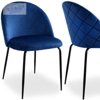 Krzesło aksamitne FARGO Velvet Granatowe