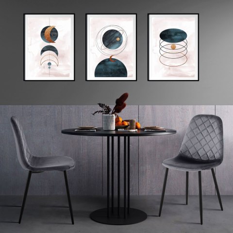 Krzesło aksamitne ORLANDO Velvet Grafitowe