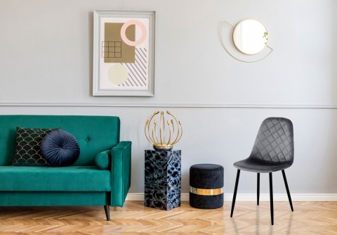 Krzesło aksamitne ORLANDO Velvet Grafitowe