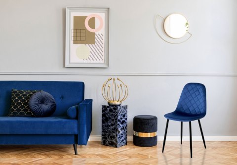 Krzesło aksamitne ORLANDO Velvet Granatowe