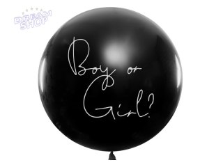 Balon Gender Reveal Chłopiec czarny biały napis