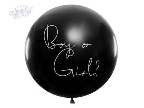 Balon Gender Reveal Chłopiec czarny biały napis