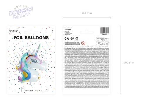 Balon foliowy Jednorożec 73cm x 90cm