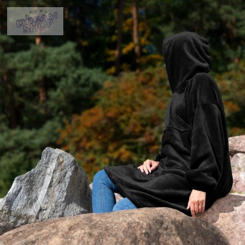 Bluzair Bluza Koc Hoodie Oversize Polska Czarny