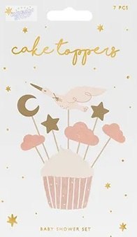 Dekoracje do muffinek babeczek - Bocian 11cm - 12cm 7 sztuk