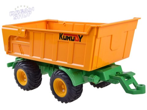 Traktor na pilota gumowe koła + przyczepa RC0601