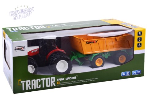 Traktor na pilota gumowe koła + przyczepa RC0601