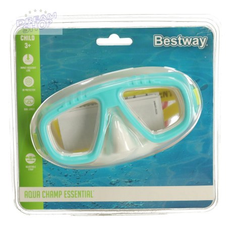 BESTWAY 22011 Okulary maska do pływania nurkowania miętowe 3+ BESTWAY 22011 Okulary maska do pływania nurkowania miętowe 3+