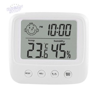 Higrometr zegar termometr pokojowy wilgotnościomierz LCD