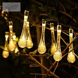 Lampki solarne ogrodowe sople 6,5m 30LED ciepły biały