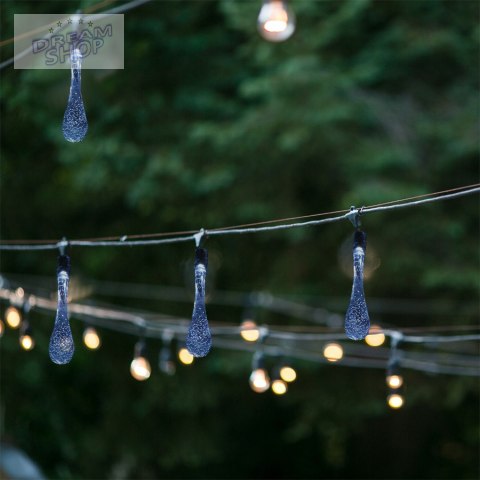 Lampki solarne ogrodowe sople 6,5m 30LED zimny biały Lampki solarne ogrodowe sople 6,5m 30LED zimny biały