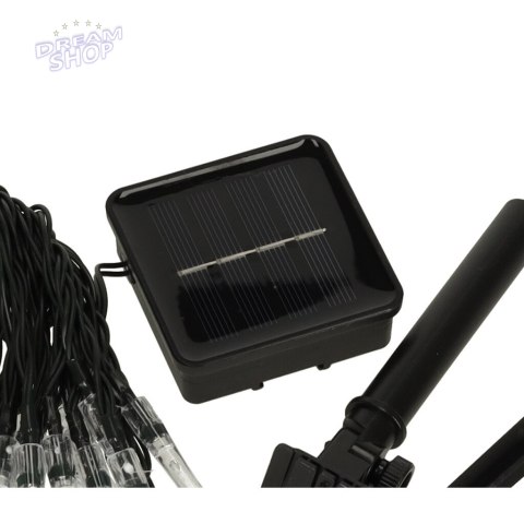 Lampki solarne ogrodowe sople 6,5m 30LED zimny biały Lampki solarne ogrodowe sople 6,5m 30LED zimny biały