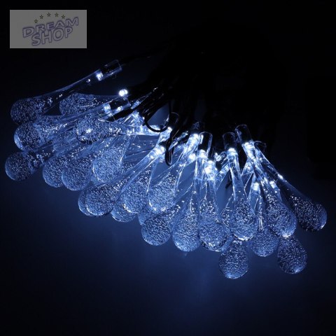Lampki solarne ogrodowe sople 6,5m 30LED zimny biały Lampki solarne ogrodowe sople 6,5m 30LED zimny biały
