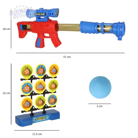 Strzelanie do celu ruchoma tarcza pistolet piłki